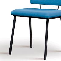 Kit 2 Cadeiras Estofadas Base Em Aço F38 Azul Jeans