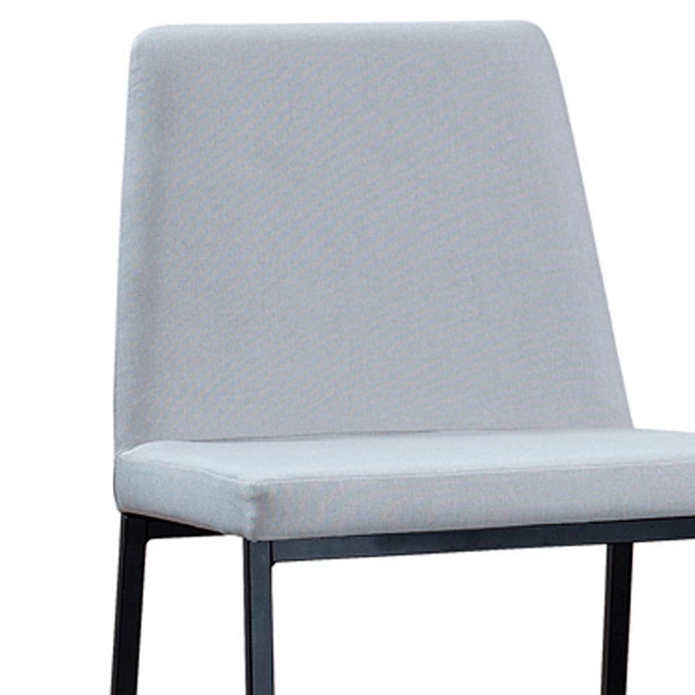 Kit 2 Cadeiras Estofadas Base Aço Preto F37 Linho Gelo Dmobiliario Gelo - 3