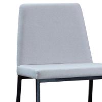 Kit 2 Cadeiras Estofadas Base Aço Preto F37 Linho Gelo Dmobiliario Gelo - 3