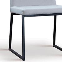 Kit 2 Cadeiras Estofadas Base Aço Preto F37 Linho Gelo Dmobiliario Gelo - 6