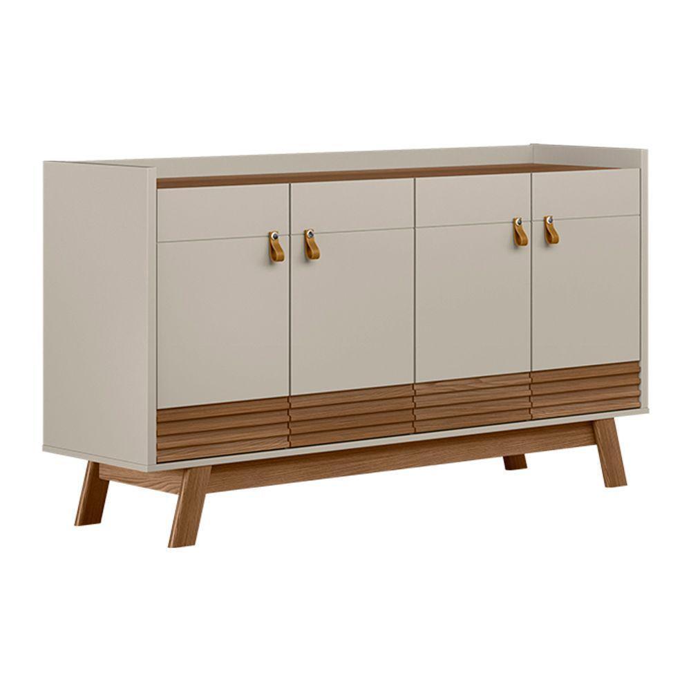 Buffet Aparador Dara 4 Portas Freijó E Off White 88x160 Cm L04 - D'rossi - 1