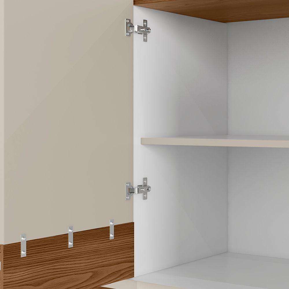 Buffet Aparador Dara 4 Portas Freijó E Off White 88x160 Cm L04 - D'rossi - 8