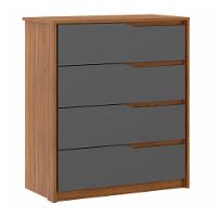 Conjunto Guarda Roupa Belga E Comoda Atria Amendola Grafito - 3