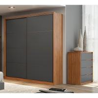 Conjunto Guarda Roupa Belga E Comoda Atria Amendola Grafito - 9