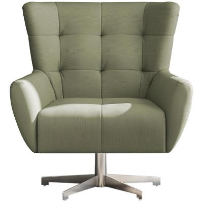 Poltrona Decorativa Keoma SL 940 Moll Base Giratória Tecido Veludo Molufan Estofados