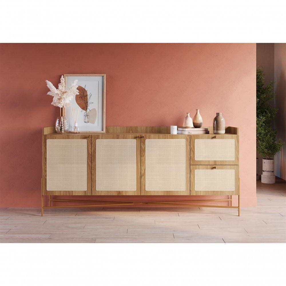 Conjunto Aparador E Buffet Palhinha Oslo Hanover Artesano - 6