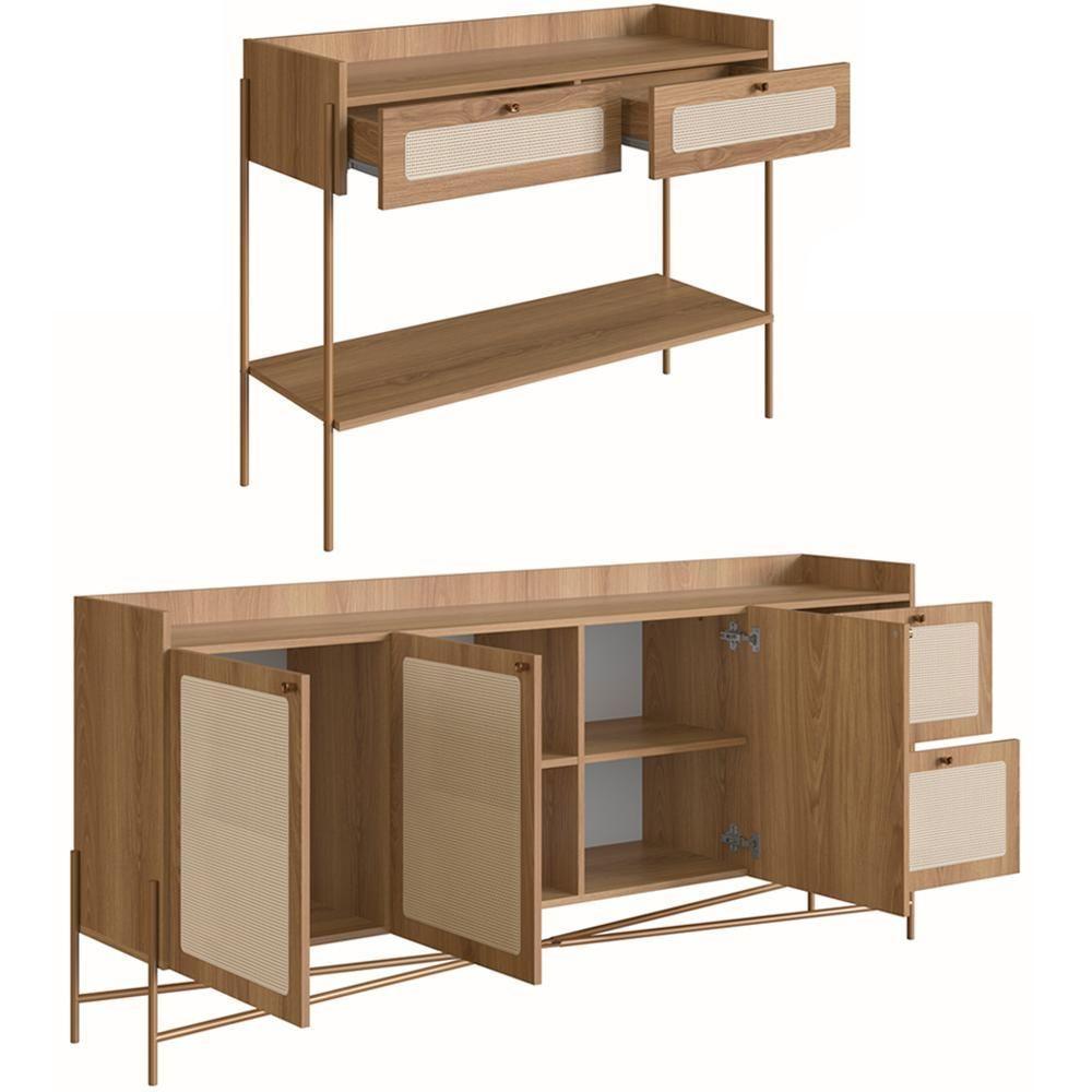 Conjunto Aparador E Buffet Palhinha Oslo Hanover Artesano - 10
