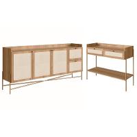 Conjunto Aparador E Buffet Palhinha Oslo Hanover Artesano - 1