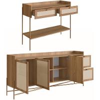 Conjunto Aparador E Buffet Palhinha Oslo Hanover Artesano - 10