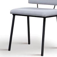 Cadeira Estofada Base Em Aço F38 Linho Gelo Dmobiliario Gelo