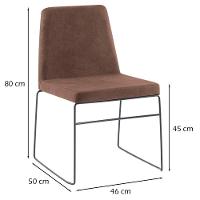 Kit 2 Cadeiras Estofadas Base Em Aço F41 Camurça Marrom Dmobiliario Marrom - 5