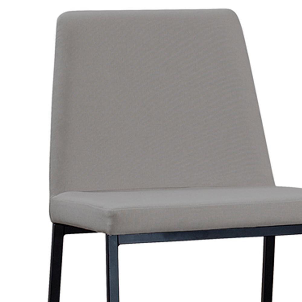 Kit 2 Cadeiras Estofadas Base Aço Preto F37 Linho Cinza Dmobiliario Cinza - 6