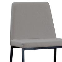 Kit 2 Cadeiras Estofadas Base Aço Preto F37 Linho Cinza Dmobiliario Cinza - 6