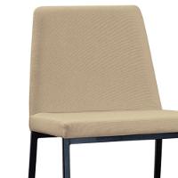 Kit 2 Cadeiras Estofadas Base Aço Preto F37 Linho Bege Dmobiliario Bege - 7