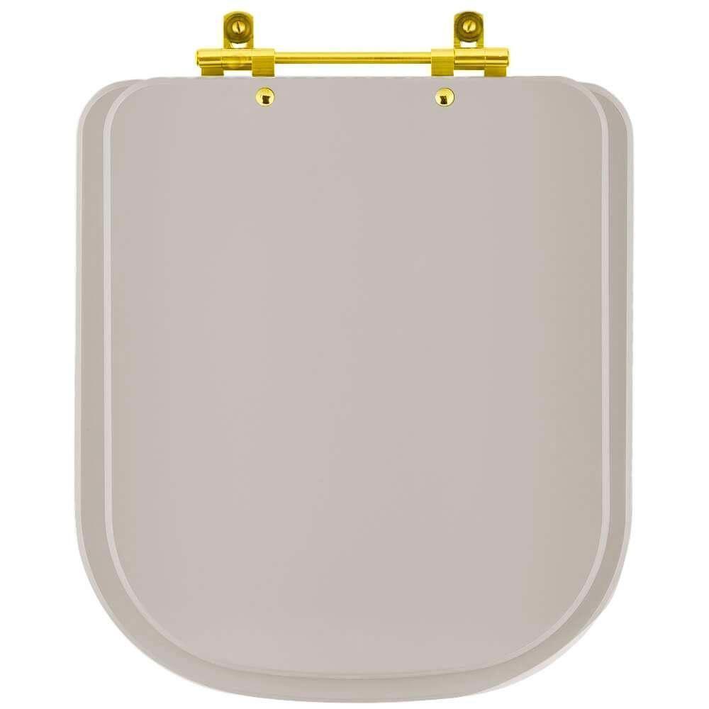 Assento Sanitário Axis Barbante Para Vaso Deca Com Ferragem Dourada - 1