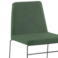 Cadeira Estofada Base Em Aço F41 Linho Verde Dmobiliario - 3