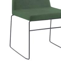 Cadeira Estofada Base Em Aço F41 Linho Verde Dmobiliario