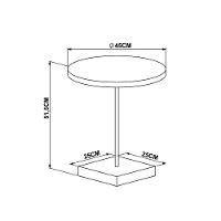 Mesa Lateral Redonda Industrial Base Metálica Preto 51cm - 1