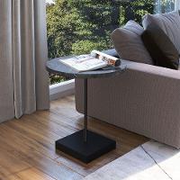 Mesa Lateral Redonda Industrial Base Metálica Preto 51cm - 6