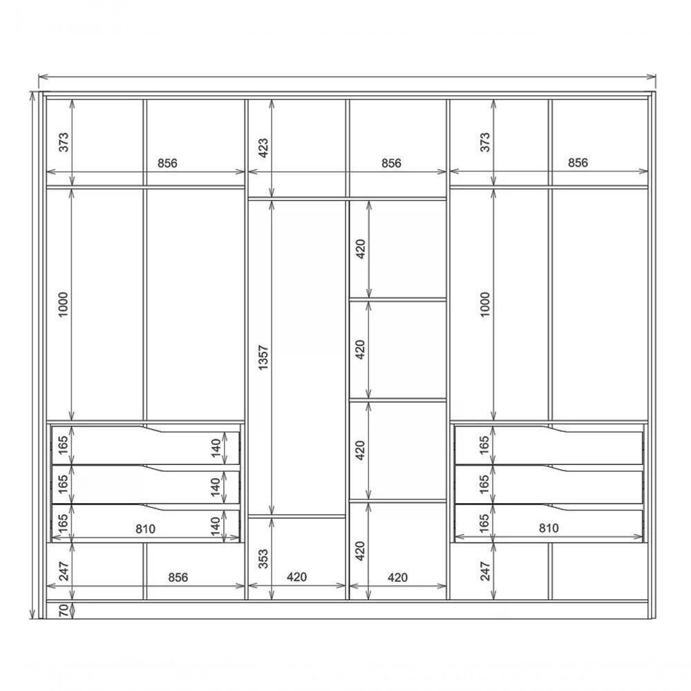 Guarda Roupa Casal 6 Portas Atrice Amendola Grafito - 3