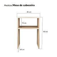 Mesa De Cabeceira Carvalho Cama Solteiro Quarto Sala 35cm - 2