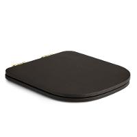Assento Poliester Soft Close Piano Marrom Fosco Para Vaso Deca Com Ferragem Dourada - 1