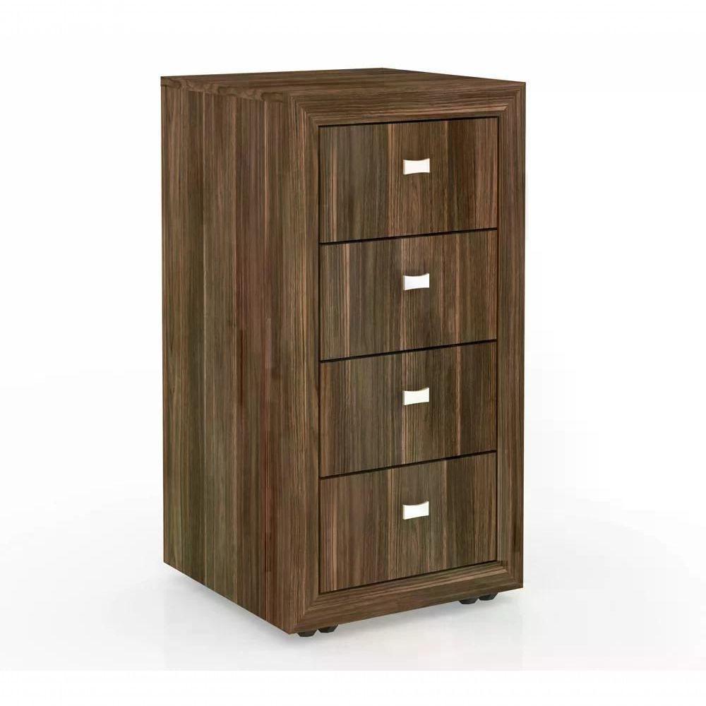 Gaveteiro Para Escritorio 04 Gavetas Me4133 Nogal Nogal - 1