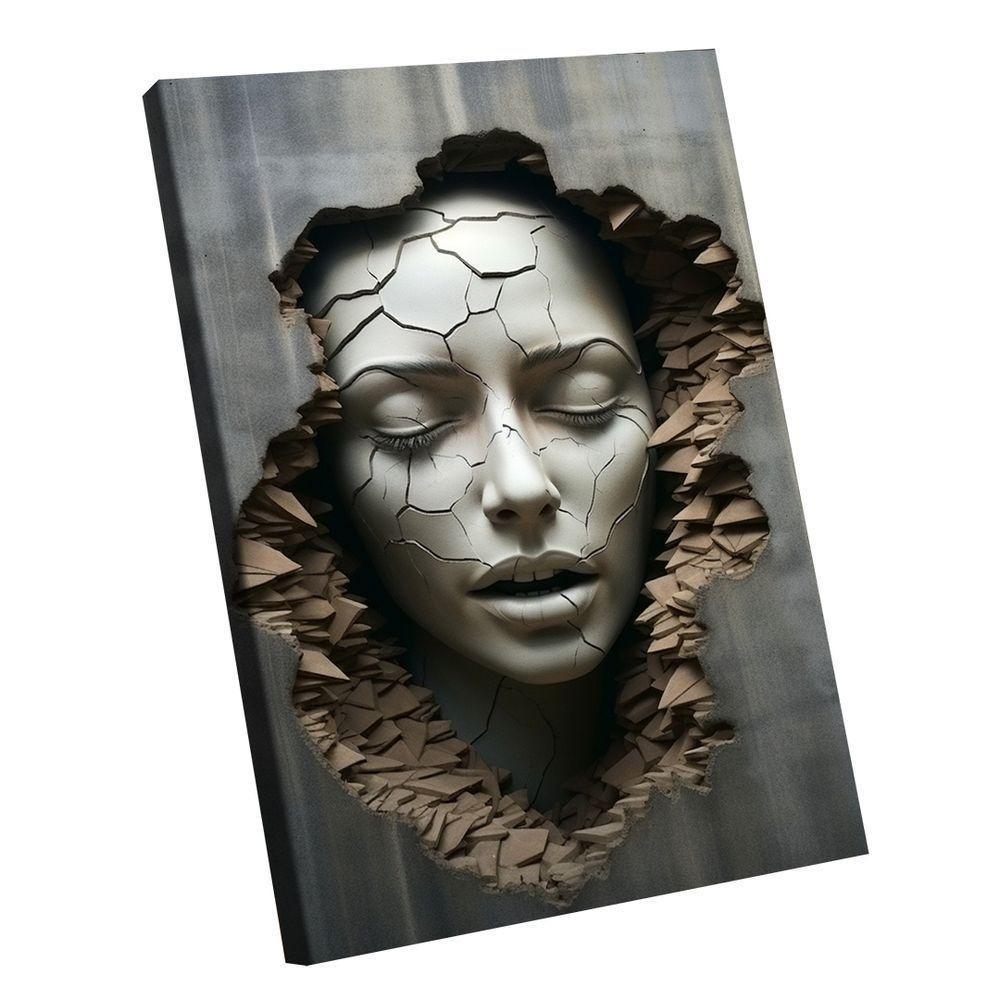 Quadro Mulher Estilhaços Parede 3d -- Br Artes - 1