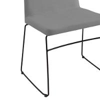 Cadeira Estofada Base Em Aço F41 Linho Cinza Dmobiliario