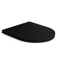 Assento Sanitário Poliéster Luxo Carrara Preto Fosco Para Vaso Deca Com Ferragem Dourada - 1