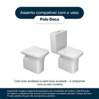 Assento Poliester Soft Close Antimicrobiano Polo Branco Para Vaso Deca Com Ferragem Dourada - 7