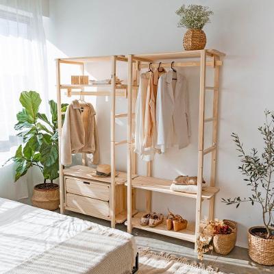 Guarda-roupa Closet Laguna 3 Prat 180ax90lx42p Em Madeira Cor Natural