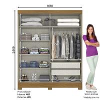 Guarda Roupa 02 Portas 02 Gavetas B74 Briz Nature - 7