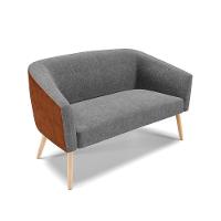 Kit 1 Namoradeira E 1 Poltrona Nozes Com Linho Grafite A26 - 7