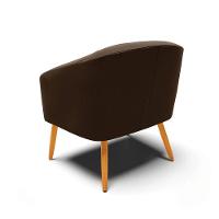 Kit 02 Poltronas Stella Suede Pés Palito Castanho - D'rossi Cor Marrom - 3