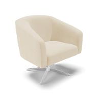 Poltrona Giratória Stella Linho Base Cromada A19 Bege - 1