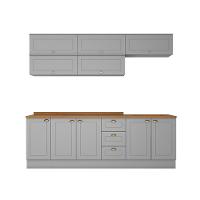 Cozinha Compacta Com Tampo 8 Peças Amy Casa 812 Cinza