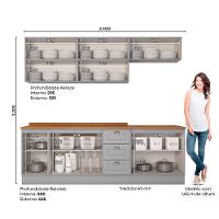 Cozinha Compacta Com Tampo 8 Peças Amy Casa 812 Cinza - 6