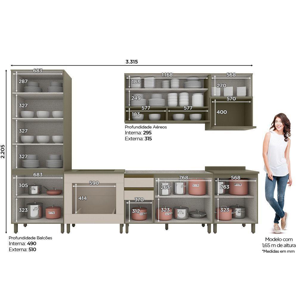 Cozinha Completa De 07 Peças Com Cristaleira Henn - 10