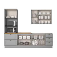 Cozinha Completa 4 Peças Com Aéreo 3 Portas Amy Casa 812 Cinza - 3