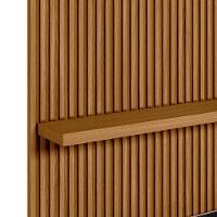 Painel Ripado Marisa Com 1 Nicho Com Tampo Engrossado E 1 Prateleira Nature E Off White 140x250 Cm - 7