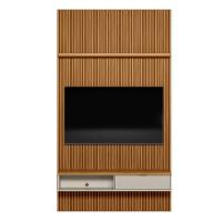 Painel Ripado Marisa Com 1 Nicho Com Tampo Engrossado E 1 Prateleira Nature E Off White 140x250 Cm - 8