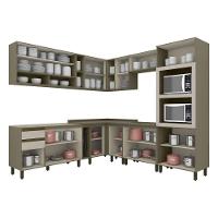 Cozinha Completa De 11 Peças Com Aéreo De Vidro E Torre Quente évelin Henn Duna Com Cristal - 8