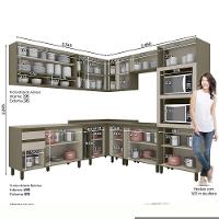 Cozinha Completa De 11 Peças Com Aéreo De Vidro E Torre Quente évelin Henn Duna Com Cristal - 9