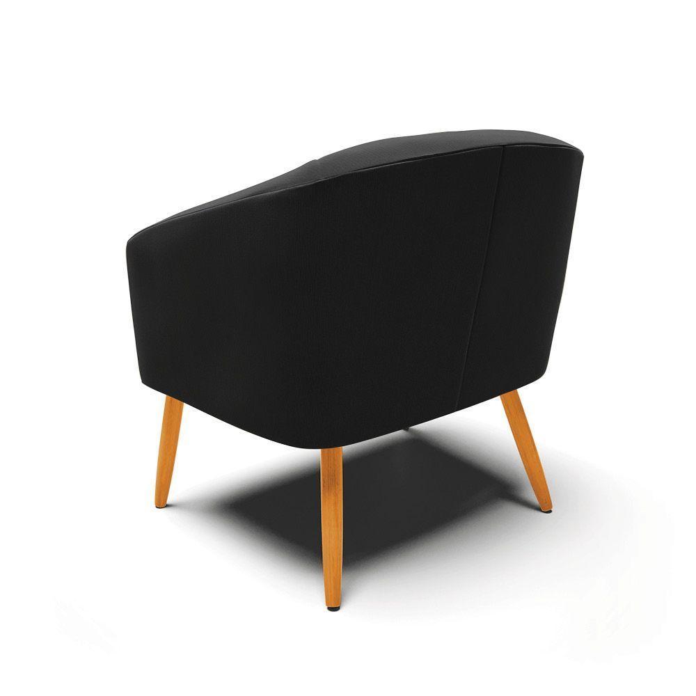 Kit 02 Poltronas Stella Suede Pés Palito Castanho - D'rossi Cor Preto - 3