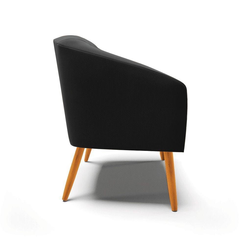 Kit 02 Poltronas Stella Suede Pés Palito Castanho - D'rossi Cor Preto - 4