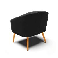 Kit 02 Poltronas Stella Suede Pés Palito Castanho - D'rossi Cor Preto - 3