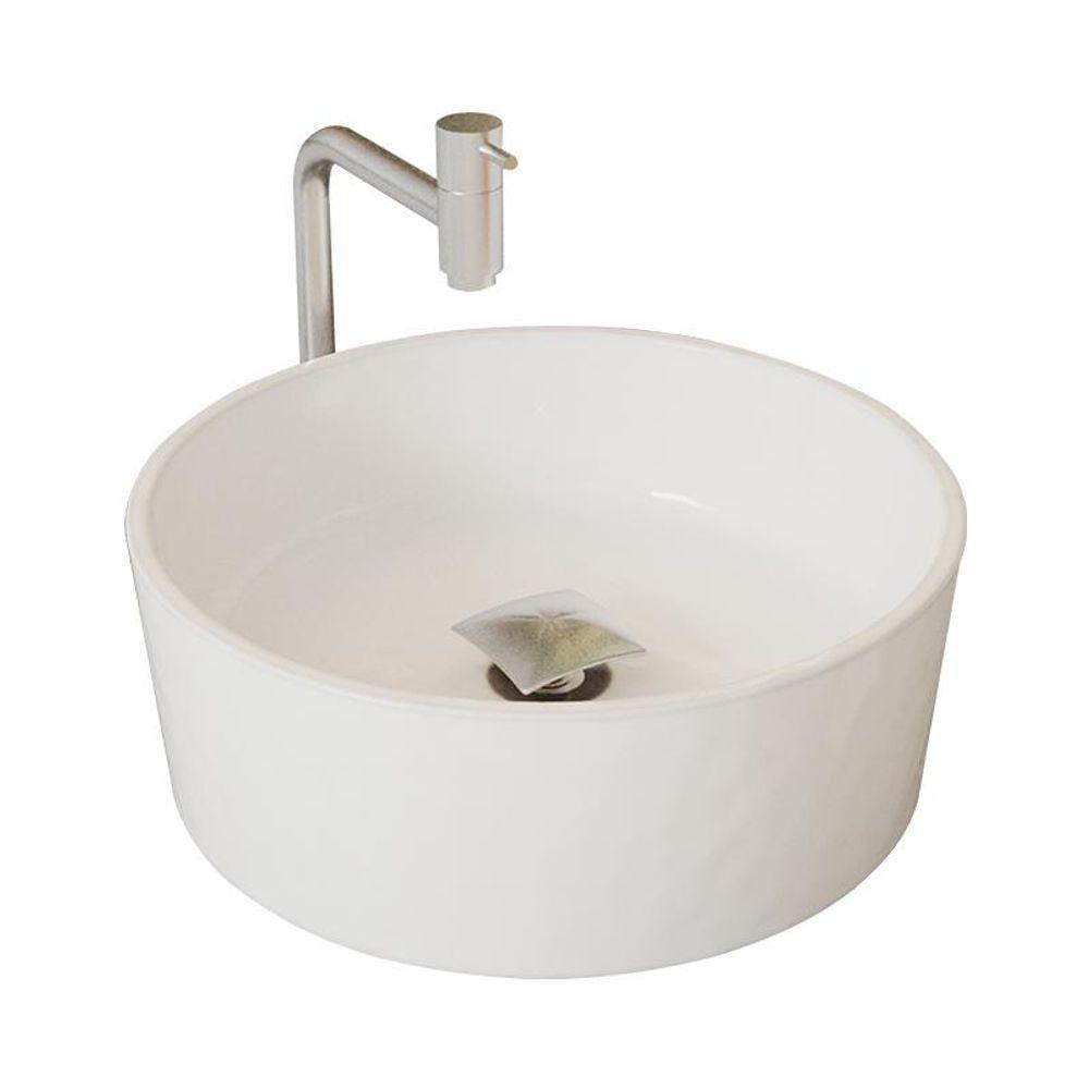 Cuba Pia Banheiro Serena Com Torneira Inox E Valvula Click Branco Branco - 4