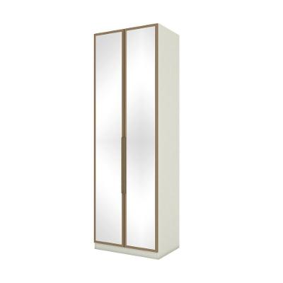 Guarda Roupa Modulado 02 Portas Com Espelho Cabideiro Areia