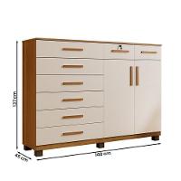 Comoda New Triunfo Quarto Com 8 Gavetas E 2 Portas Cinamomo/off White Cinamomo/off White - 4